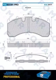 FOMAR FRICTION fo923381 -  Комплект тормозных колодок, дисковый тормоз